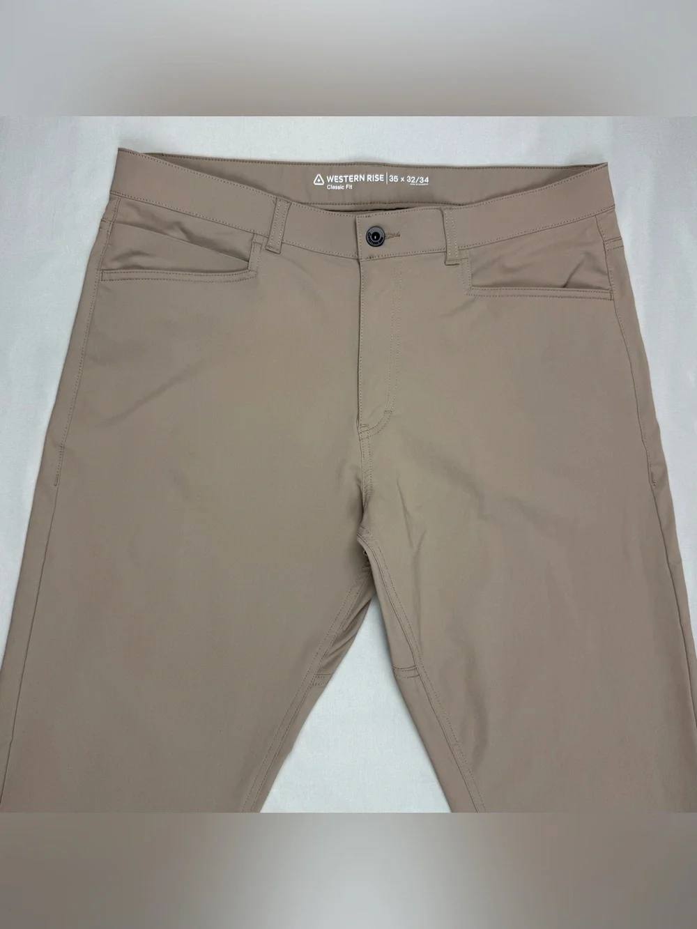 Western Rise Mens Evolution Pants 35 x 32 Classic Fit Khaki/Tan Performance B9 - Picture 5 of 9